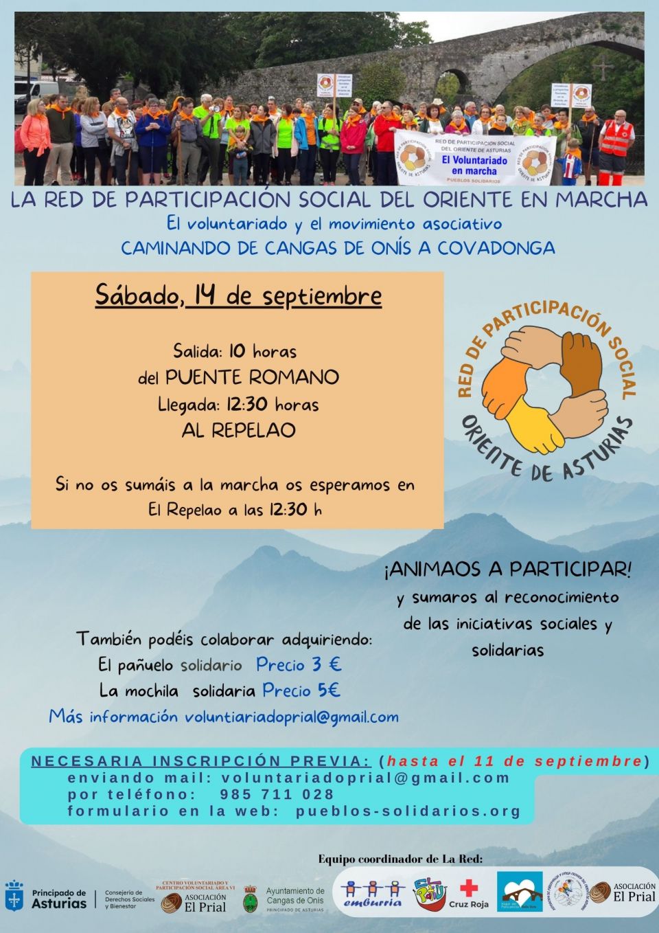 Nueva fecha para la Marcha solidaria de La Red de Participación Social del oriente de Asturias "Pueblos Solidarios"