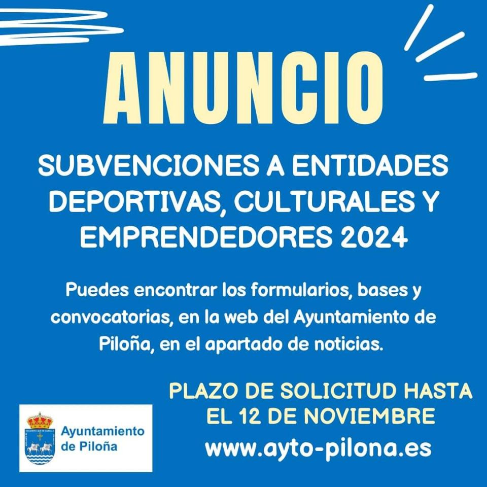 Abierto el plazo la convocatoria de subvenciones a entidades en el Ayuntamiento de Piloña